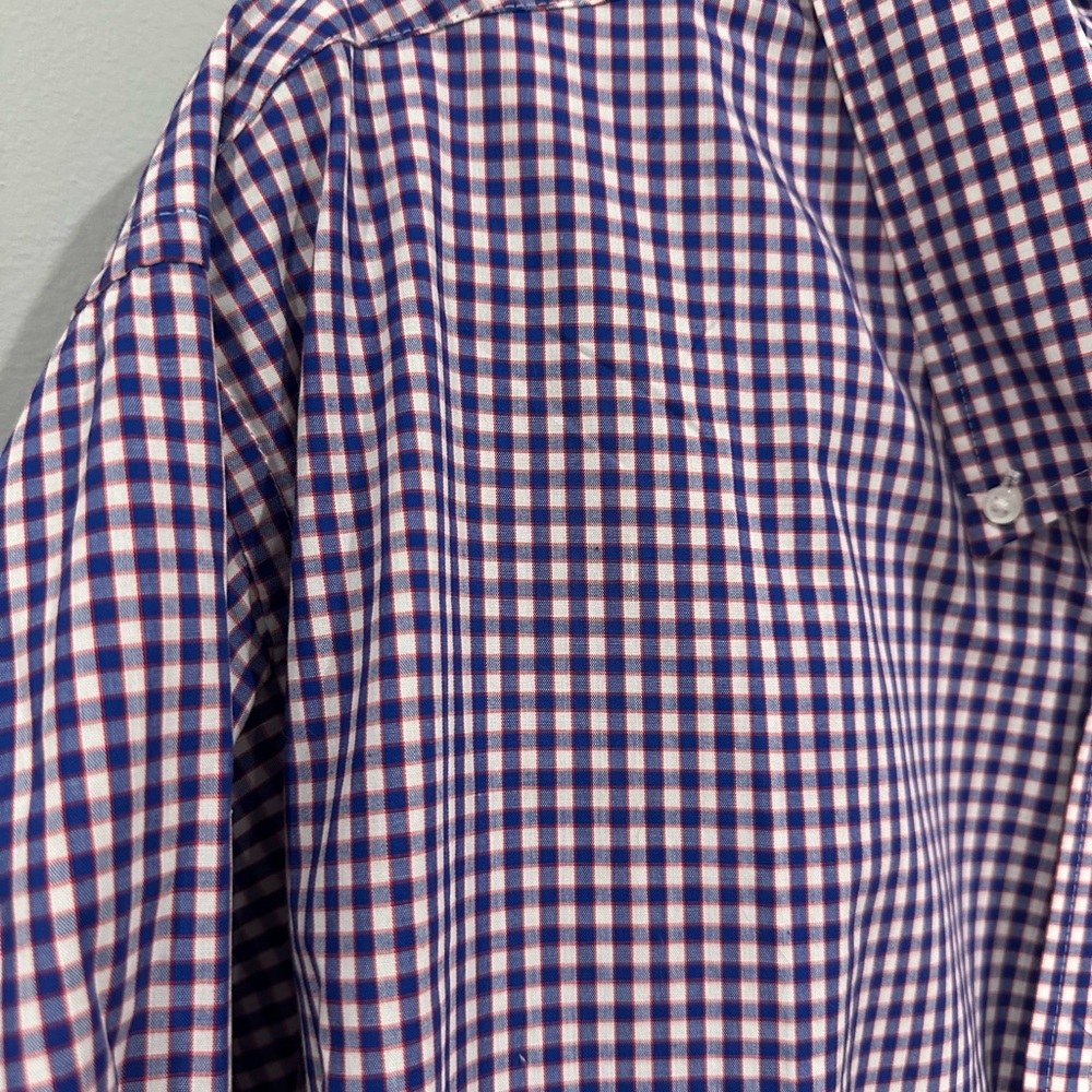 Izod men’s dress shirt, big & tall, navy, white, red - Picture 3 of 4